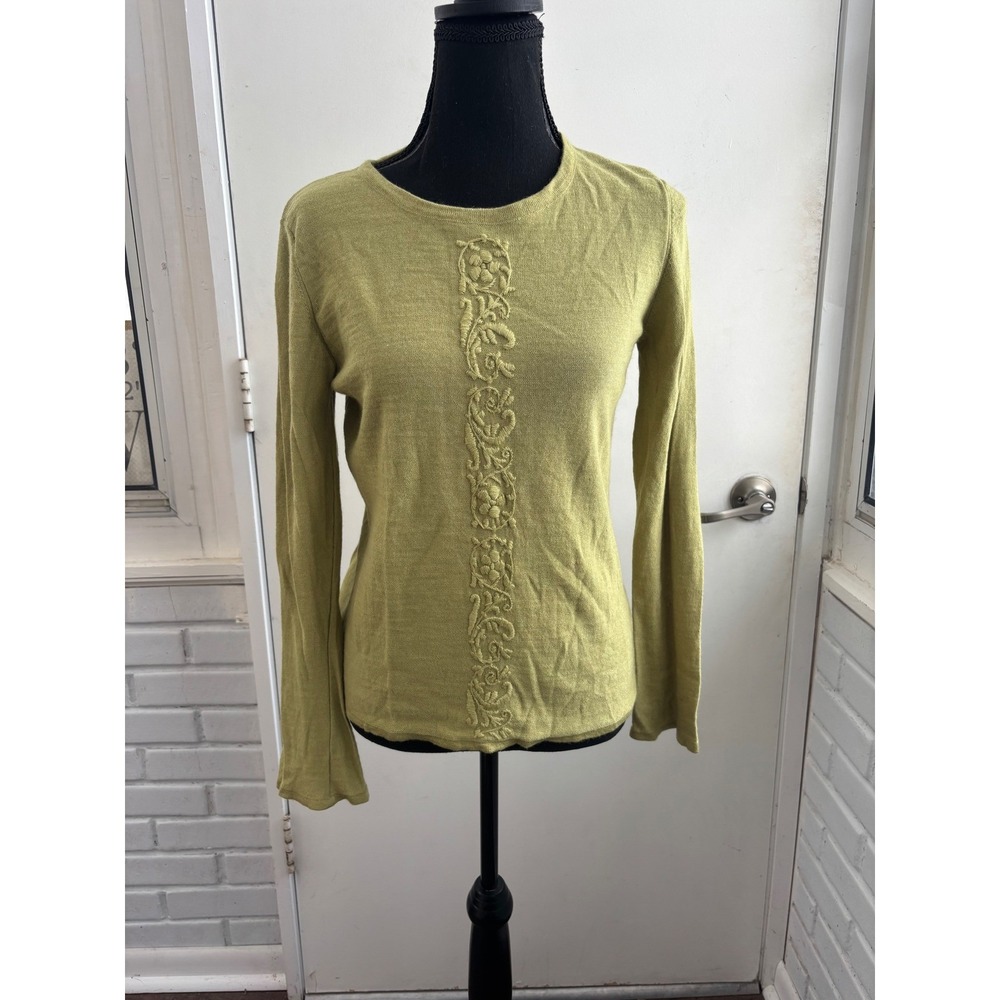 SOL Embroidered Baby Alpaca Silk Sweater large layered luxury‎ cabincore workwar